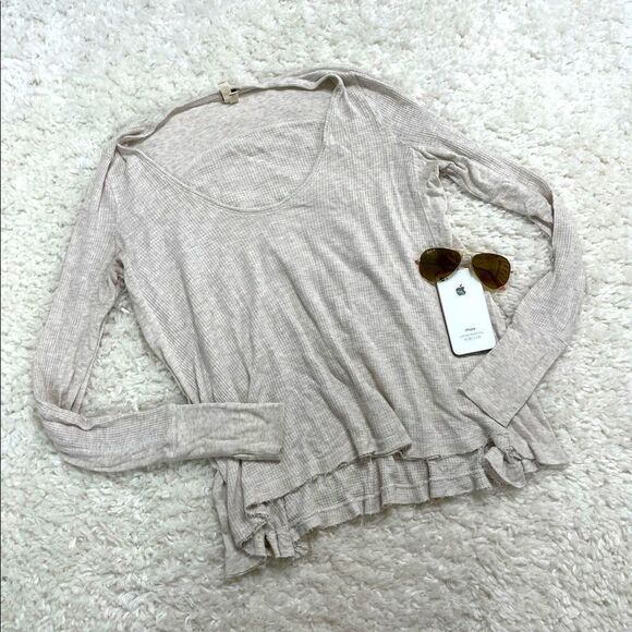 Free People V-neck Oversized Thermal Tunic - Picture 1 of 6